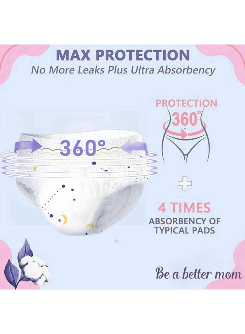 MISECR 10 Pack Disposable Period Pants for Sanitary Protection, 10 Count Sanitary Pads Pant Style, Protective Underware for Women, Medium/Large/X-Large Pull Ups - Image 3